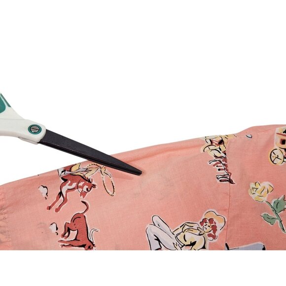 Vintage Nick & Nora Texas Map Cowgirl Pajama Top Shirt Short Sleeve RARE HTF - Picture 8 of 11